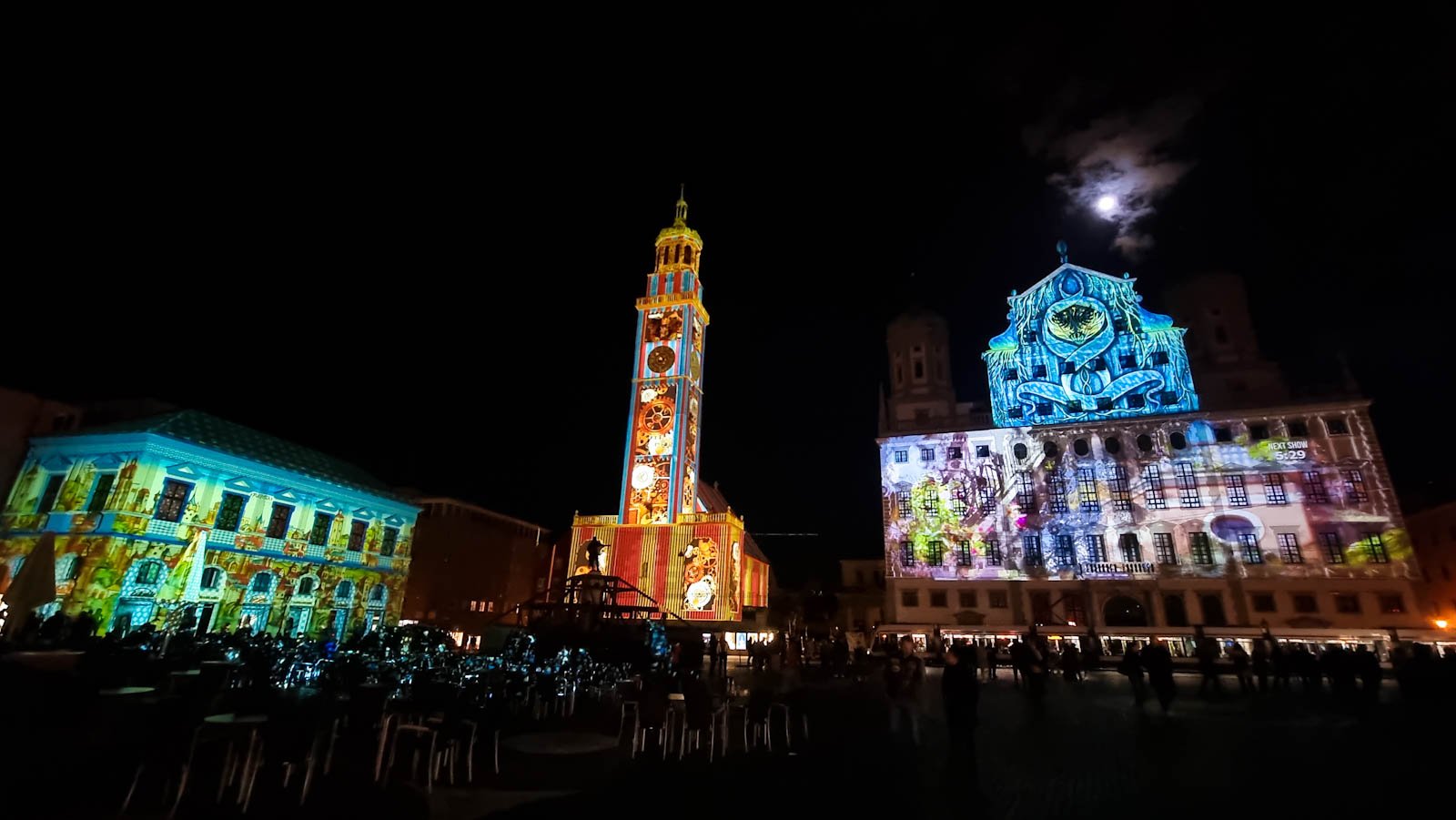 Rathausplatz Augsburg bei den Light Nights