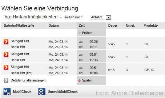 DB Vergleich