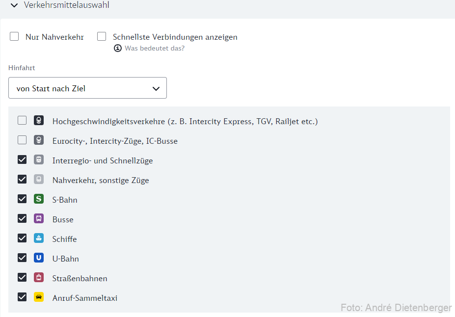 Verkehrsmittelwahl bahn.de