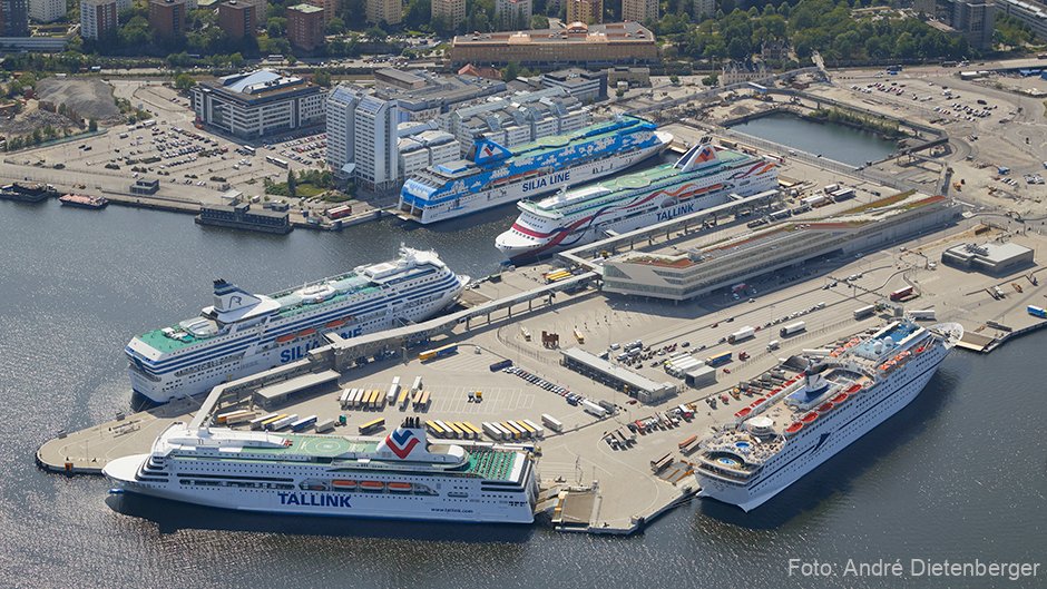 Stockholm Värtahamnen von oben (C) Tallink Silja GmbH