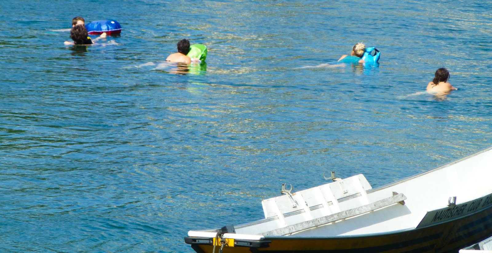 Rheinschwimmen mit Wickelfisch