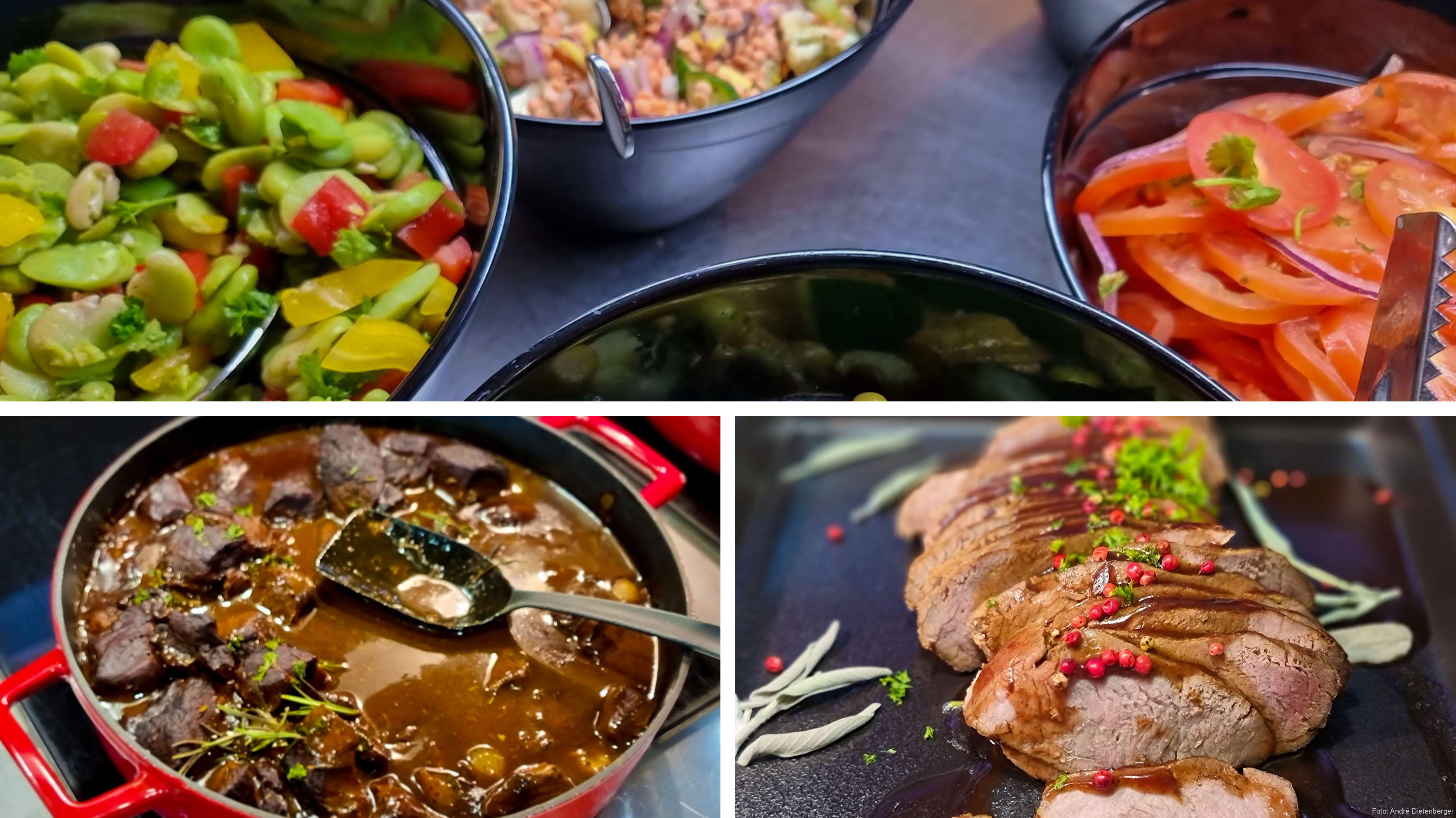 Finnlines Fähre Salate, Rentiergulasch und Entenbrust