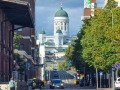 Blick auf den Dom zu Helsinki von Pikku Satamakatu