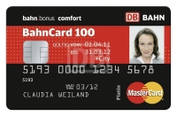 BahnCard 100 mit Kreditkarte BahnCard 100 mit Kreditkarte